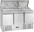 PSH300 GastroHero Belegstation, Kühltisch 3 Türen 1365x700x970 mm 392 Liter Belegkühlung für 7x GN 1/3 Behälter