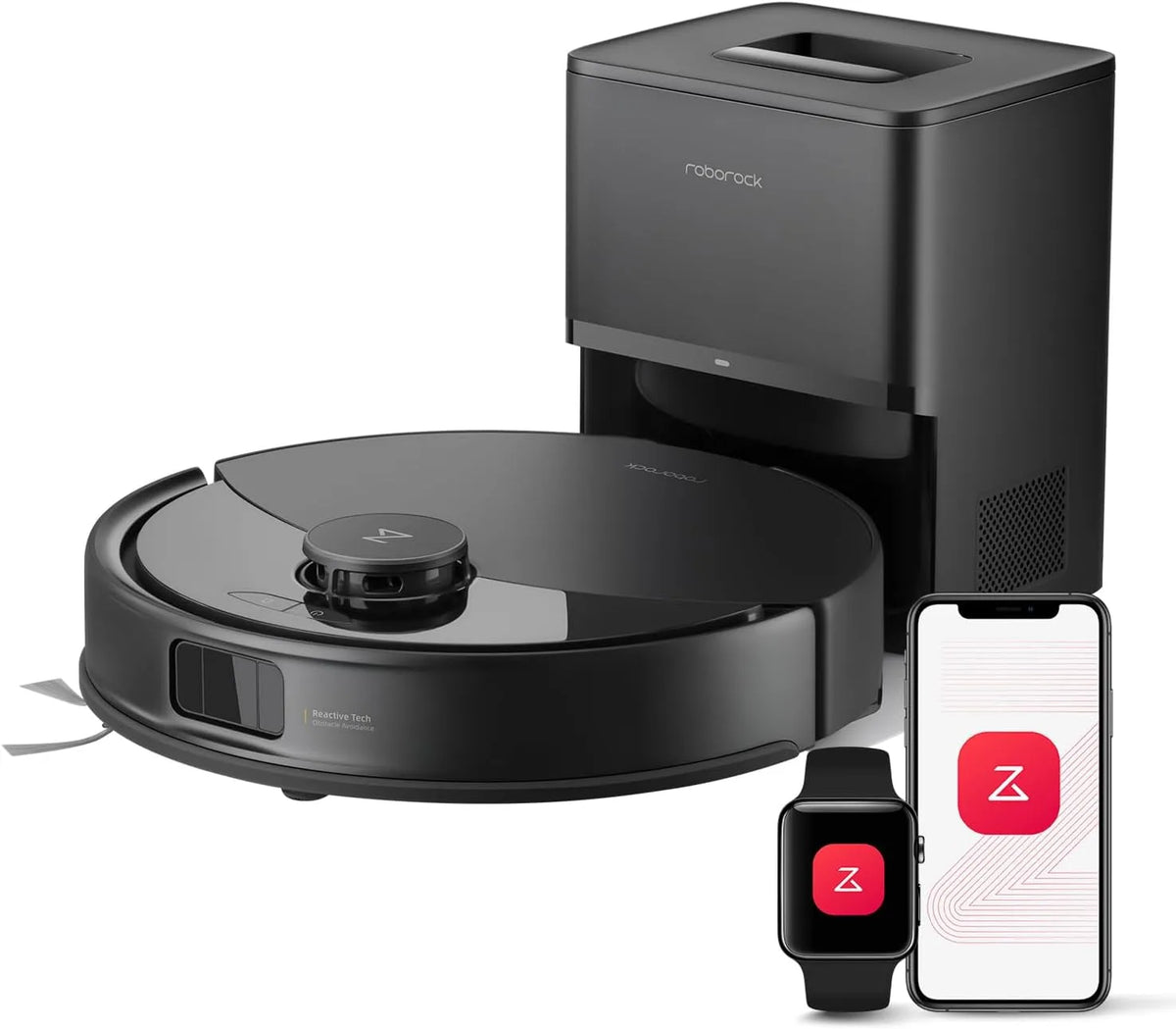 Roborock Saugroboter Q10 10000, Pa Saugkraft, X5+ mit Wischfunktion, Auto-Entleerungsstation für 7 Wochen, intelligente Hindernisvermeidung