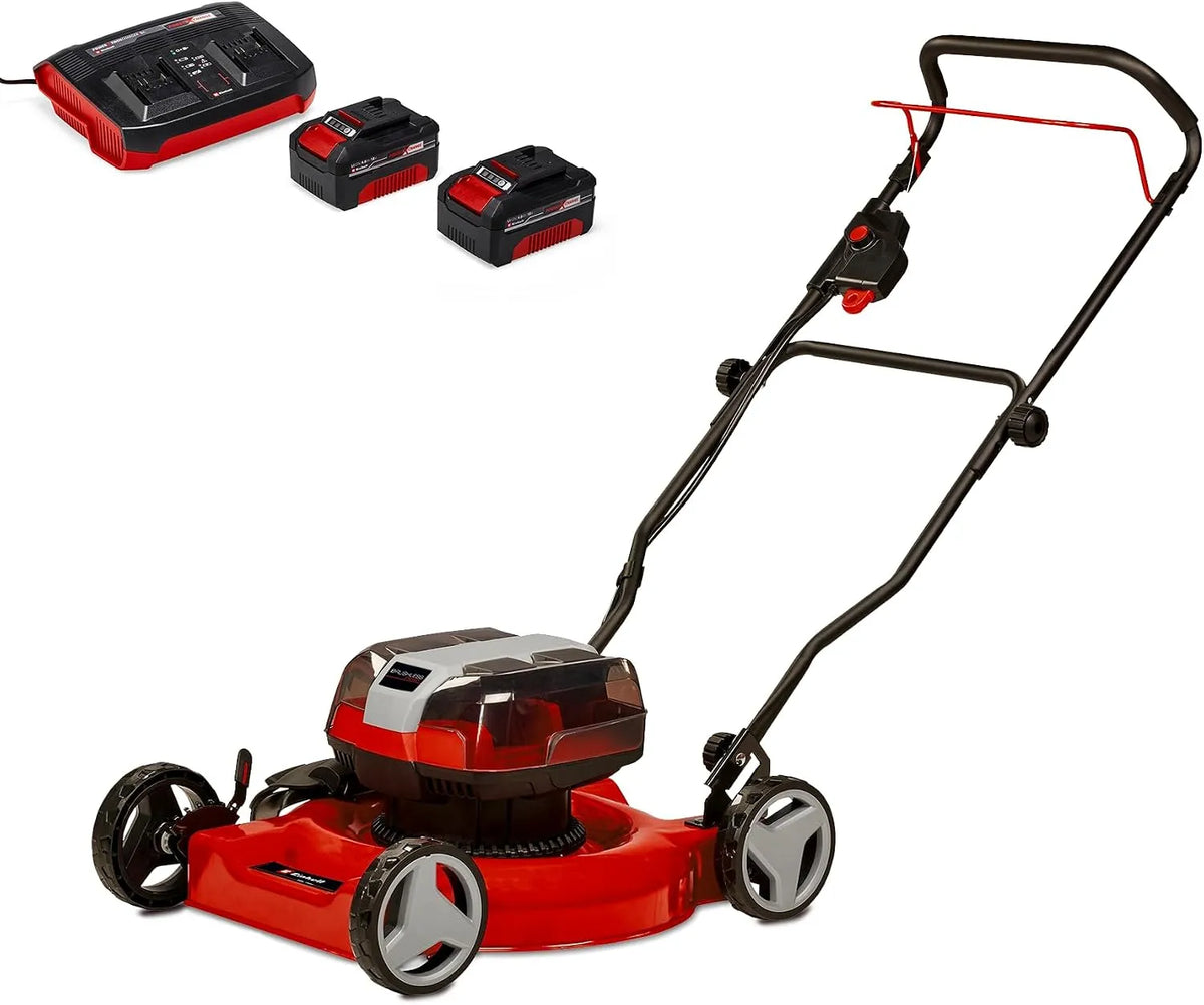 Einhell Rasenmäher GE-CM 36, Akku /48 Li M Power X-Change, Spannung 36 V, inklusive. 2x 4 Ah Akku und Twincharger, bürstenloser Motor, Li-Ion