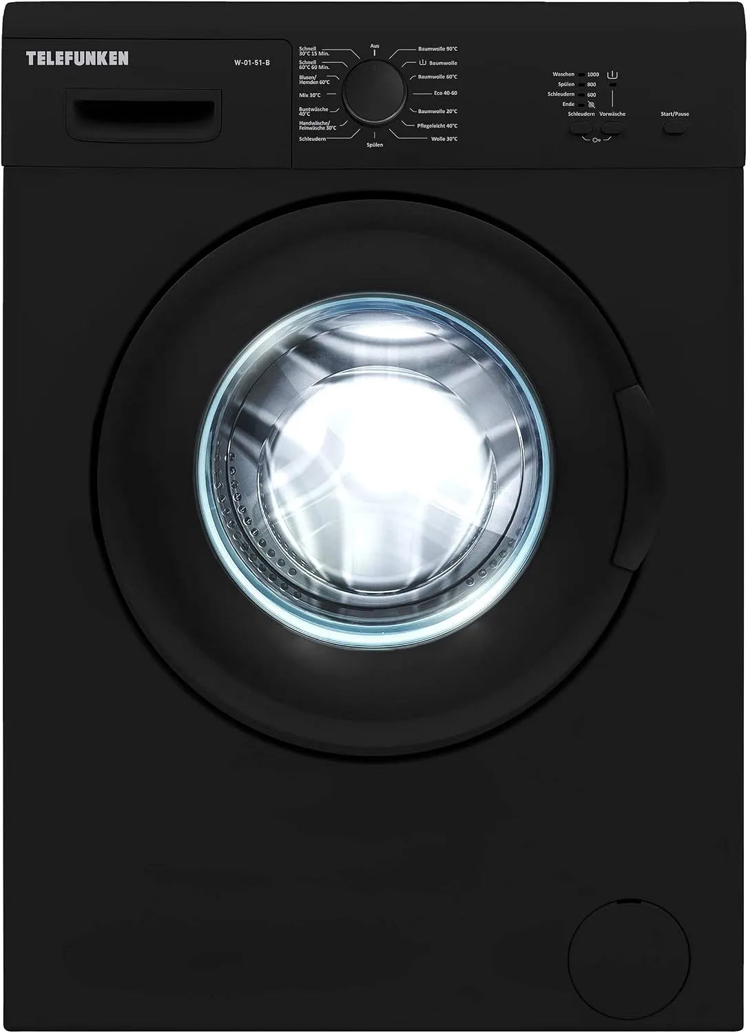 Telefunken Waschmaschine W-01-51-B 1000, Gewicht 5 kg, Min, mit Mengenautomatik und Überlaufschutz