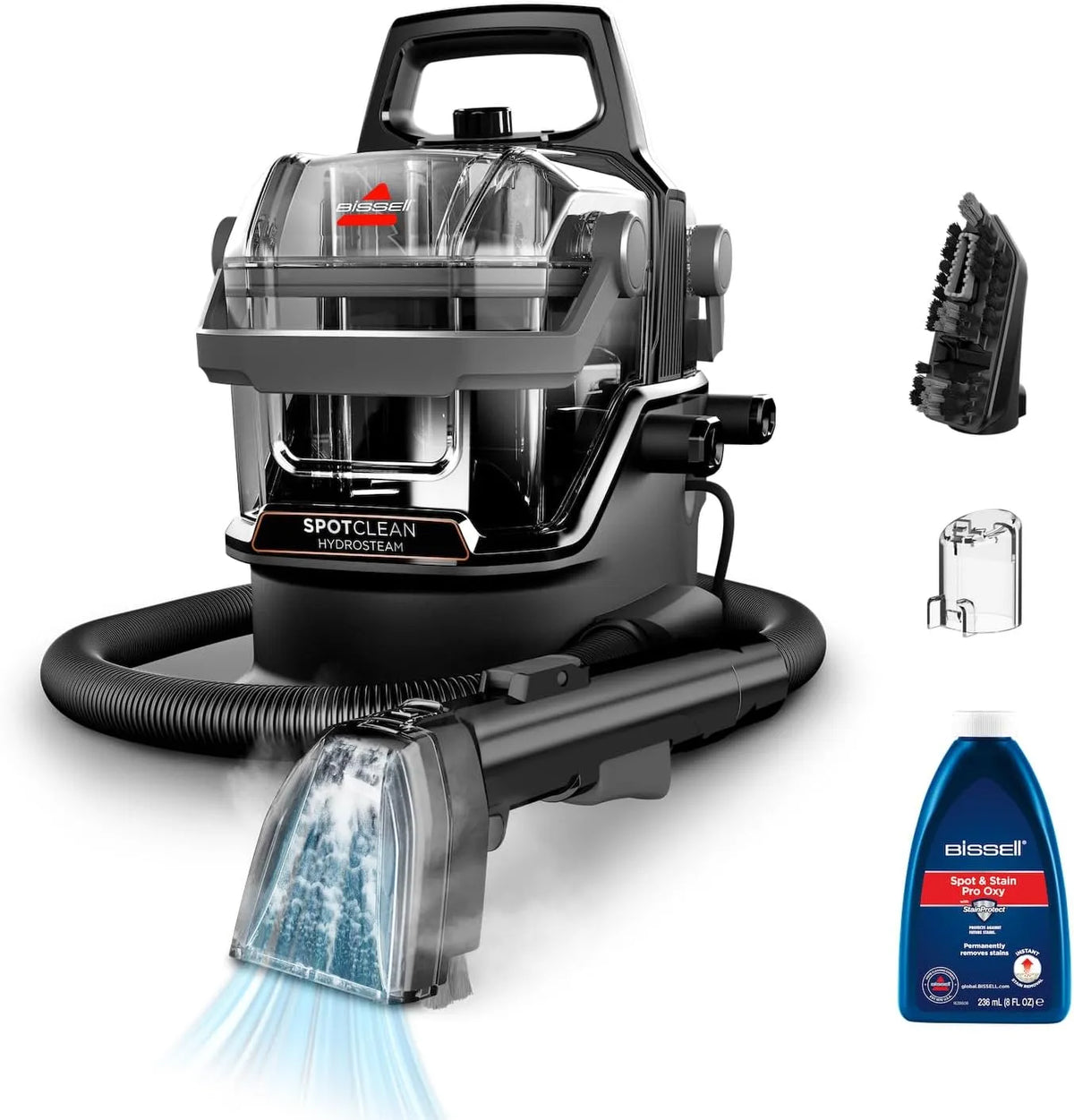 Dampfreiniger 3689N, Polsterreiniger Gerät, Leistungsstarker 1000W Motor, BISSELL SpotClean HydroSteam, Nasssauger für Teppiche, Auto & Mehr