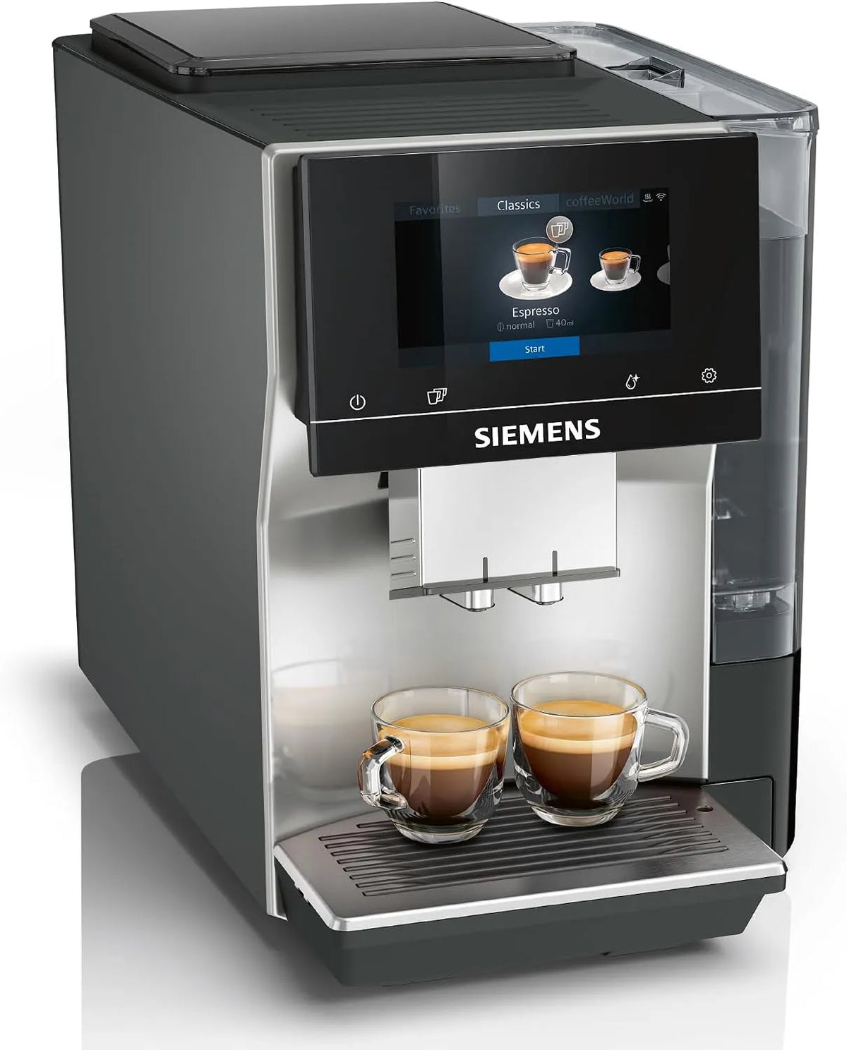 Siemens Kaffeevollautomat EQ700 2-Tassen-Funktion TP715E17, classic, 36 Heiß- und Kaltgetränke, 10 Favoriten, großes farbiges TFT-Display, Cold Brew