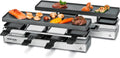 Grill RC 1600 ROMMELSBACHER Raclette, ROMMELSBACHER Raclette fun for 4+4, Tischgrill, Leistung 1460 W, für 8 Personen, erweiterbar, Parkdeck, silber