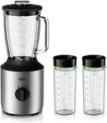 Braun Standmixer JB 3272 Smoothie2Go, PowerBlend 3, Fassungsvermögen 1,5 l Glas-Mixaufsatz, inklusive. 2 Flaschen, 800 Watt, Pürieren & Mixen