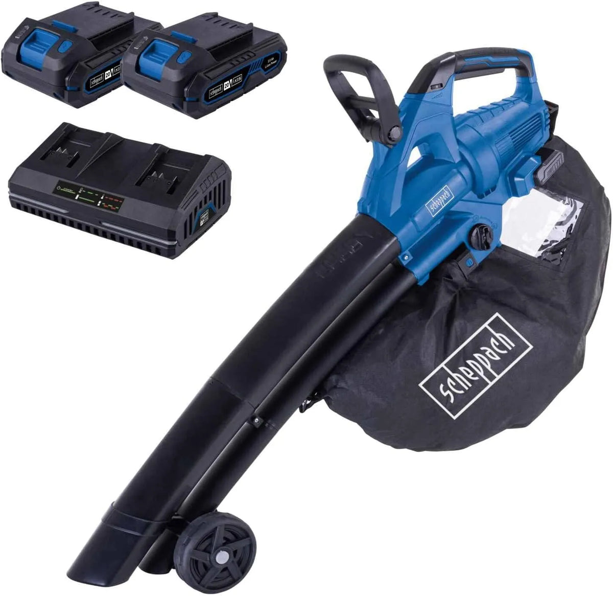 Scheppach Laubsauger BC-BLV720-X 4in1 20V-IXES-Serie, 720m³/h, Luftleistung 720m³, Luftgeschwindigkeit 155 km/h, 10 Jahre, Modell 720m³, Brushless
