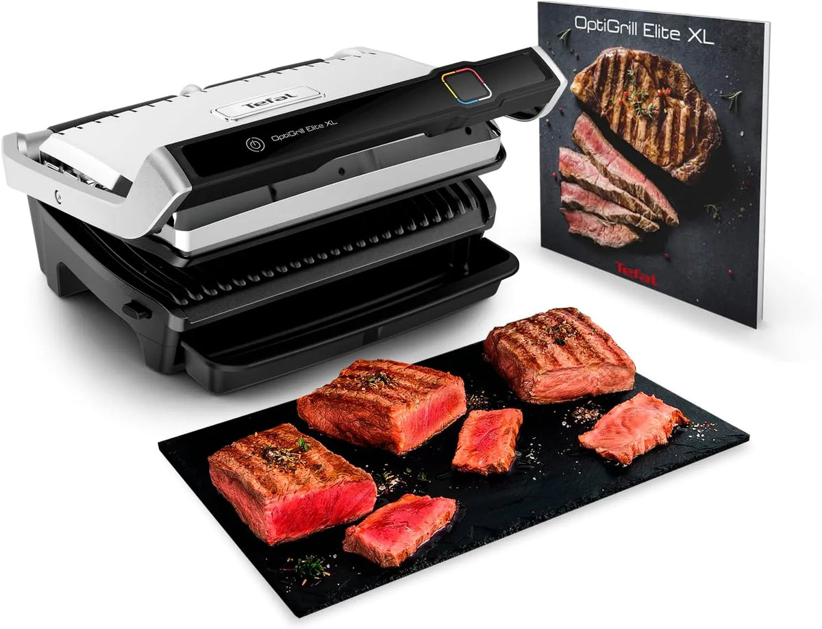 Tefal Grill GC760D12, Grillboost-Funktion, OptiGrill Elite XL Kontaktgrill, 16 Betriebsprogramme, abnehmbare XL-Platten, intuitive Bedienung