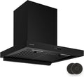 Klarstein Dunstabzugshaube 3800-4200, Boost-Modus 721 m³/h, A++ Energieeffizienz, Drucktasten, in Schwarz, 60 cm Wandhaube, AeroClean