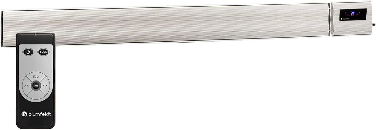 Modell IP44 CO2-Freie blumfeldt Heizstrahler, Leistung 2400W, Elektrische Heizung für Terrasse, Infrarotstrahler inklusive Fernbedienung, Timer