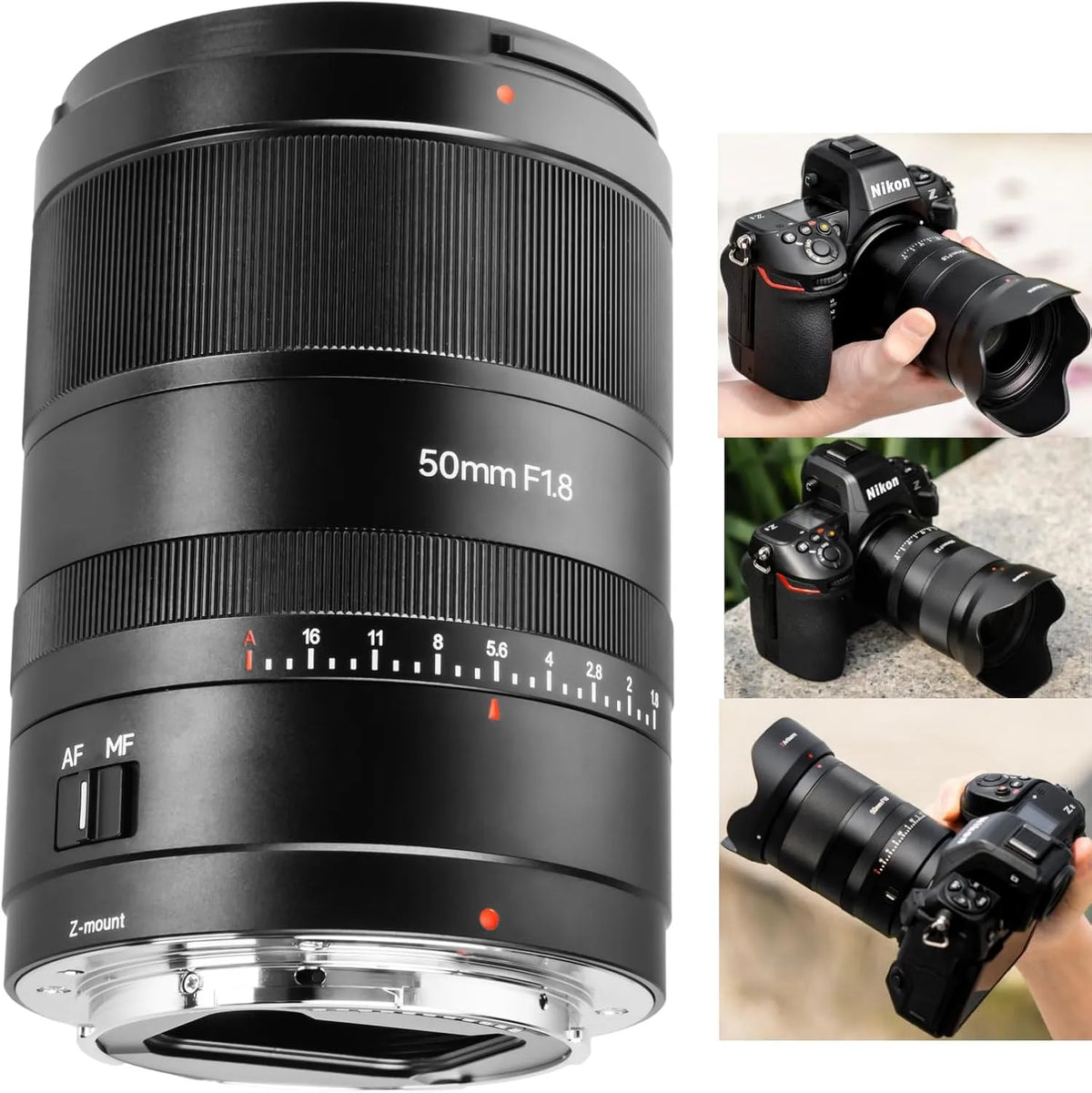 STM-Objektiv Modell 7artisans F1.8 Z50 AF, ZFC, Z5, Z6, Z6II, Z7, Z7II, Z9, unterstützt Augen -Gesichtserkennung., Vollformat, große Blende