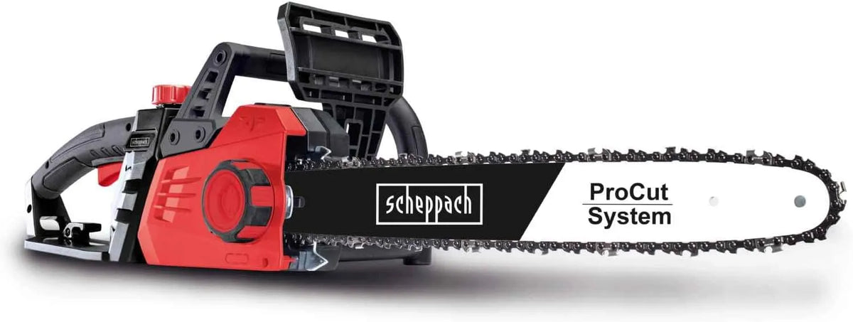 Scheppach Modell, Elektro Kettensäge CSE2600, 2400W Leistung, autom. Kettenschmierung, mit Kettenschutz, 45,5cm Kette