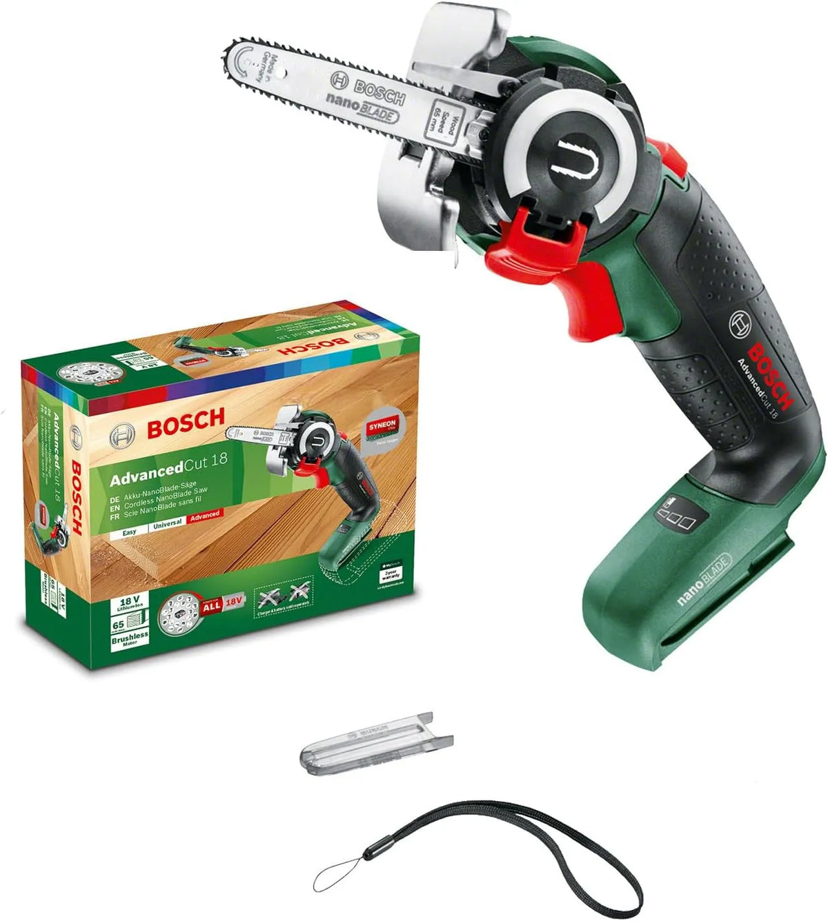 Bosch Akku Säge AdvancedCut 18, ohne Akku, Spannung 18 Volt System, mit NanoBlade Technologie, im Karton
