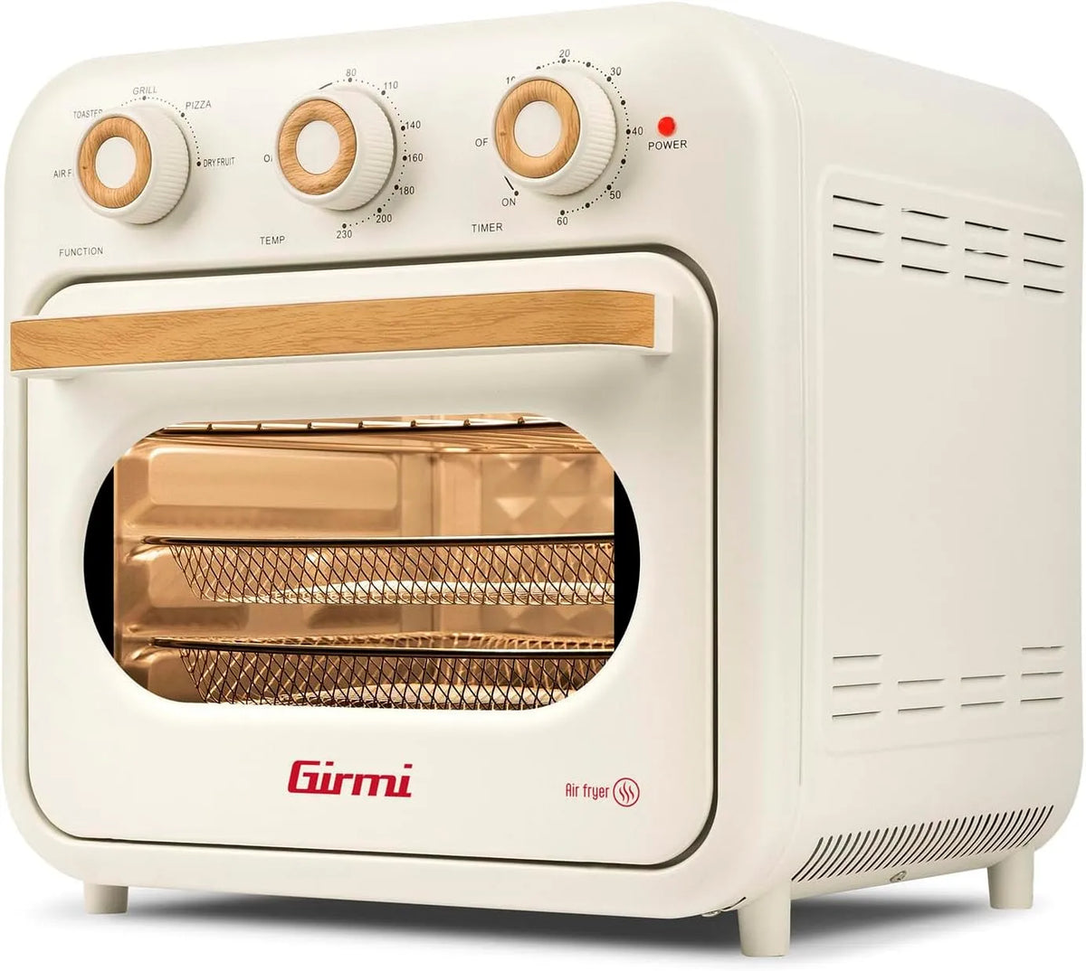 Heißluftfritteuse FG29 Girmi, Leistung 1500W, Fassungsvermögen 22 Liter, bis 230 °C, 5 Betriebsprogramme, & Multifunktionsofen, Maxi-Lüfter