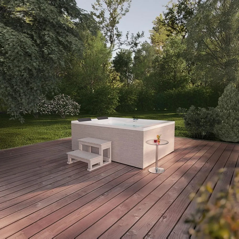 Whirlpool Home Deluxe, 18 Massagedüsen I Außen für 2 Personen, Maße: 190 x 140 x 70 cm- inklusive. Heizung