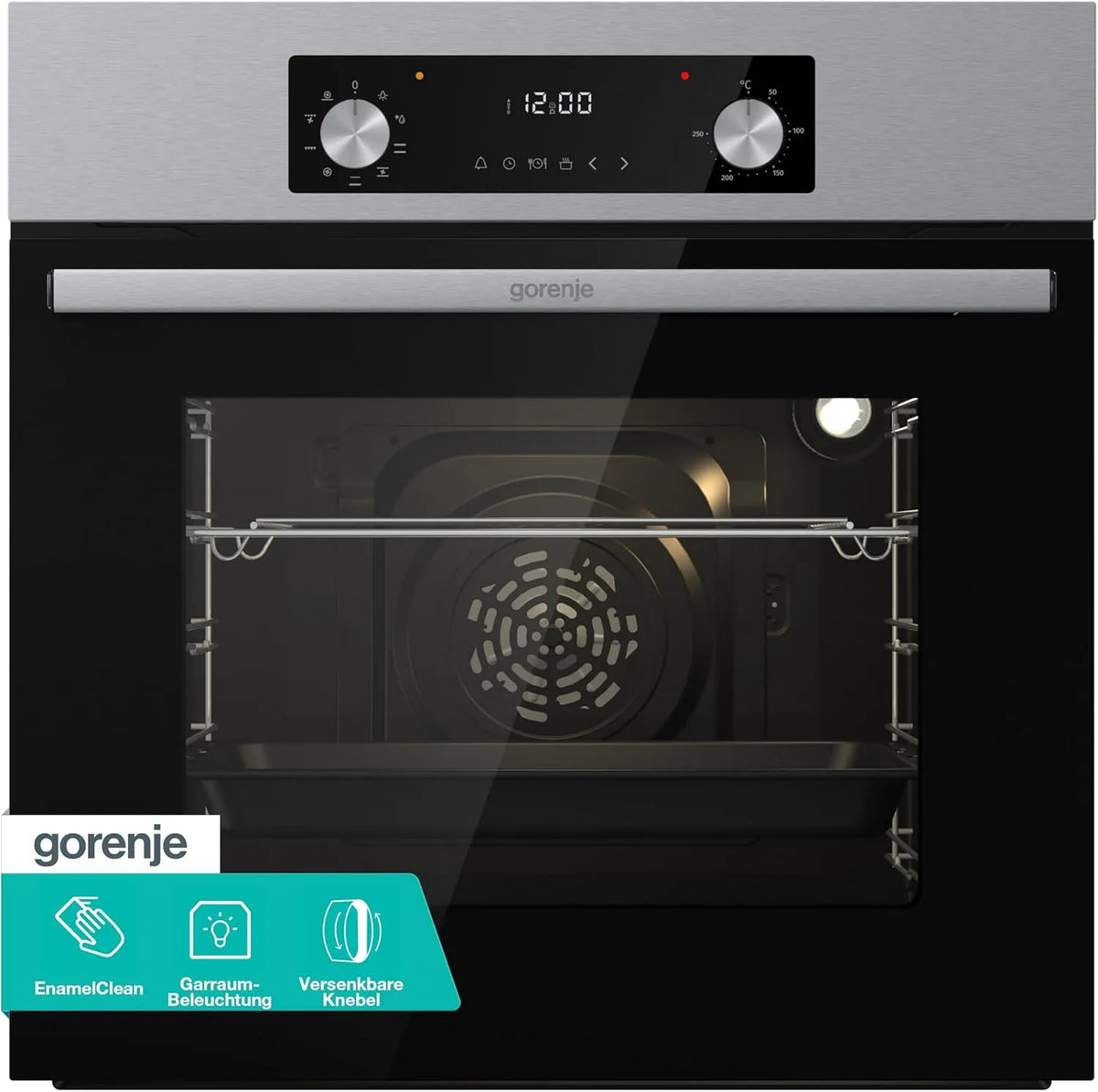 Gorenje Backofen BOA6737AO1X 2fach 60x, Maße 56x 58 cm, Fassungsvermögen 73 Liter, 250° maximale Ofentemperatur, 9 Funktionen, Einbaubackofen, EEK: A