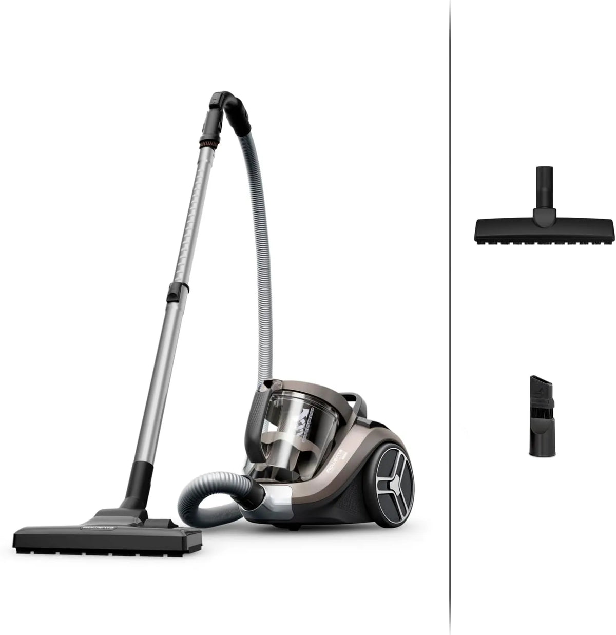 Rowenta Bodenstaubsauger RO4B30, 900 Watt, 3-stufiges Filtersystem, 8,80 m Reinigungsradius, inklusive. 2-in-1 Fugendüse, XXL Fassungsvermögen, chrom