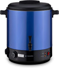 Einkochautomat Navaris Glühweinkocher, Fassungsvermögen 27L Einkochtopf zum Einkochen, Glühweintopf Punschkocher mit Timer, Mit Zapfhahn, Blau