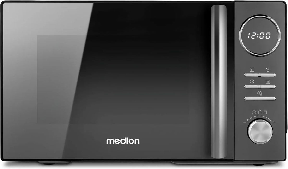 Mikrowelle MD11493, MEDION 3 in 1 mit Grill und Heißluft Funktion, Fassungsvermögen 23 Liter, 900 Watt, 10 Automatikprogramme, Auftaufunktion, Display