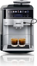 Siemens Kaffeevollautomat EQ6 s300 TE653501DE, plus, Milchsystem, 11 Getränke, automatische Reinigung des Milchsystems, Keramikmahlwerk, Silber