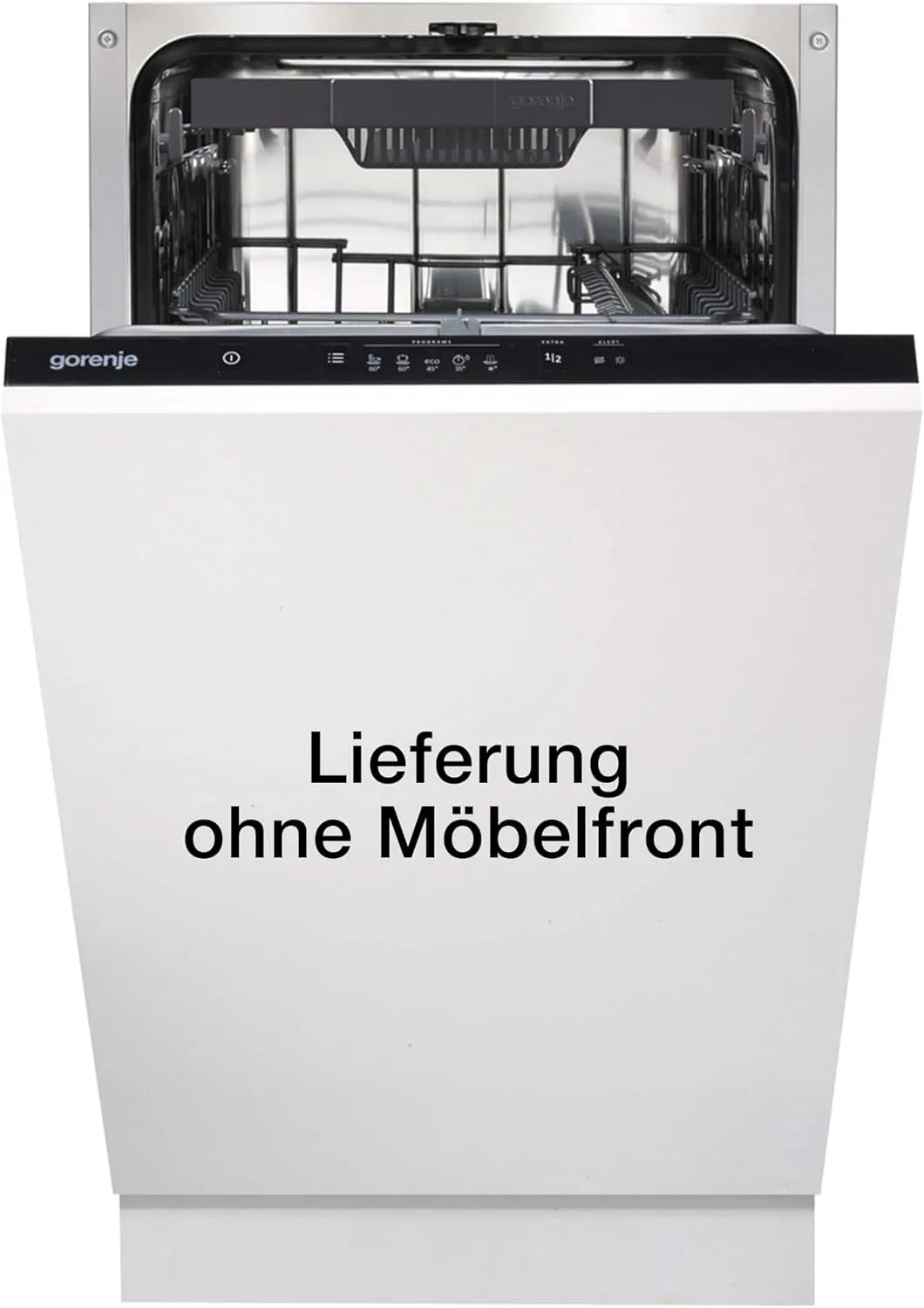Gorenje Geschirrspüler GV 520 E10, Breite 45cm, 11 Maßgedecke, 3 Körbe, 5 Betriebsprogramme, Vollintegrierbarer, Eco Programm, Einbau, in Schwarz