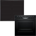 Bosch Induktionskochfeld HND679LS62 HEG578BB4 NXX675CB5E, Maße 60 x 60 cm, 3D Heißluft, Einbauherd-Set, hend aus Herd, Air Fry, Flex Induction