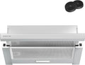 Dunstabzugshaube Flachschirmhaube, Breite 60cm, 370 m³/h Luftstrom, Flach Abzugshaube 62dB, Abluft, Umluft inklusive Aktivkohlefilter, LED-Beleuchtung