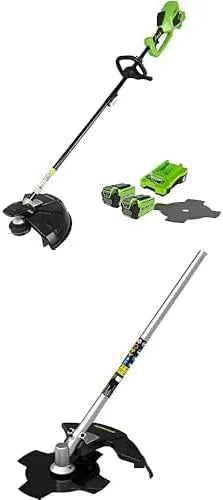 Greenworks Modell GD40BC, Spannung 40V Akku Freischneider mit bürstenlosem Motor, 40 cm Schnittbreite, akkubetrieben und Ladegerät, + Schneidmesser