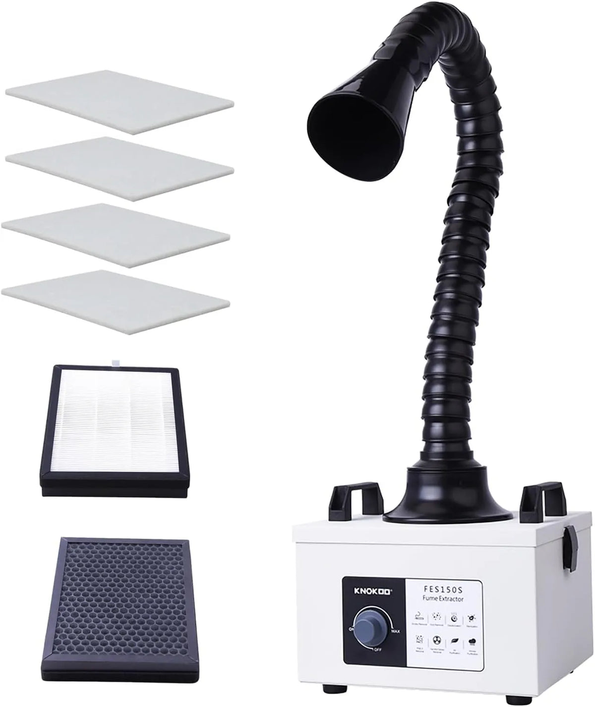 Modell 3-stufige FES150S Lötzauchabsaugung, Leistung 100 W, für 5 W, US-Stecker 110 V, 200 m³/h, starke Saugkraft, geräuscharm, Rauchabsorption