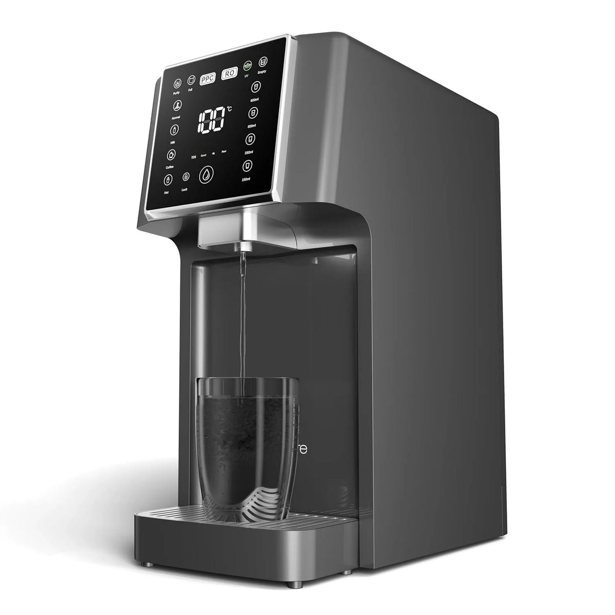 Modell Trinkwasser Auftisch 3S-Heizung Slim Osmoseanlage, 4 Temperaturstufen, Direct Flow Umkehrosmoseanlage, Heißwasserspender, Kalkfilter, UV