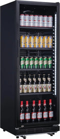 Kühlschrank, 5 verstellbare Roste, A&S Polarny Flaschenkühlschrank 360 Liter Getränkekühlschrank Flaschenkühler in Schwarz, Gehäuse aus Stahl