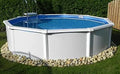 Rund 450 x inklusive. Skimmer Stahlwandbecken 'Kreta', breiter Handlauf