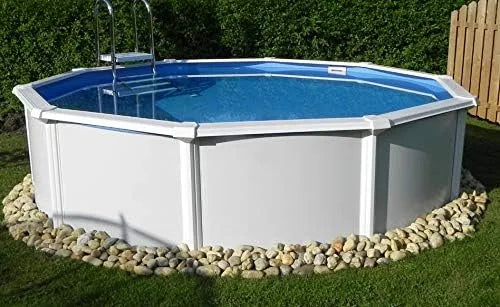 Rund 450 x inklusive. Skimmer Stahlwandbecken 'Kreta', breiter Handlauf