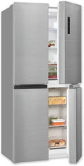 Exquisit Kühl-Gefrierkombination MD365-125-040D, Multidoor inoxlook, Multi Door Kühlschrank NoFrost, Fassungsvermögen 362 l Volumen, Frischefach