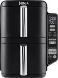 Ninja Heißluftfritteuse SL300EU, 2 Gestelle, Fassungsvermögen 7,6L Digitale Air fryer Doppelkorb mit 4 Kochstufen, 2 Schubladen, 6 Portionen