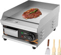Grill, Gastro Grillplatte Elektrisch 28cm,1700W Elektrische Grillplatte Edelstahl, mit Temperaturregler 50-300°C schnelles Erhitzen für Restaurant