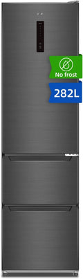 Kühlschrank 233kWh/J, CHiO Kühl Gefrierkombination 200cm, No Frost 282 L, 54,0 cm breit, 58,6 cm tiefe, 192 cm H in freistehender Ausführung, Smart