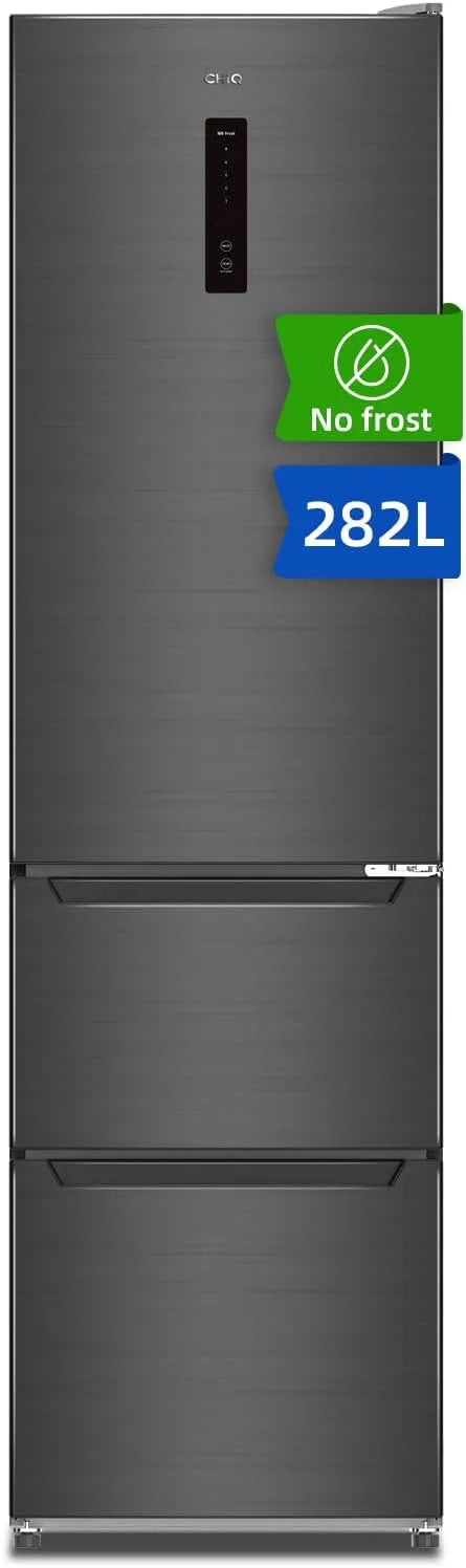 Kühlschrank 233kWh/J, CHiO Kühl Gefrierkombination 200cm, No Frost 282 L, 54,0 cm breit, 58,6 cm tiefe, 192 cm H in freistehender Ausführung, Smart