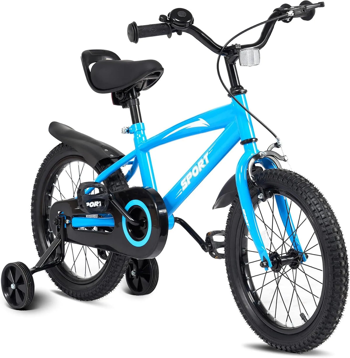 Fahrrad, BODIOO Kinderfahrrad 14 Zoll, geeignet für Fahrer von 94 bis 107 cm, für Jungen und Mädchen mit Stützrädern, stabilem Rahmen