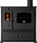 Kaminofen EEK A+, mit Backfach und Herdplatte Perfect Eco in Schwarz Holzofen 7 kW Kamin Ofen Holz Werkstattofen Hüttenofen Heizofen Gartenofen