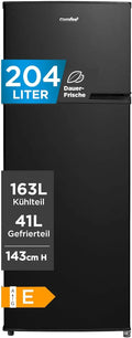 Comfee Modell oben RCT284DK2A, 176 kWh, 143cm Höhe, Breite 143cm, Kühl, Gefrierkombination, Gefrierteil oben, Jahr, LED Licht