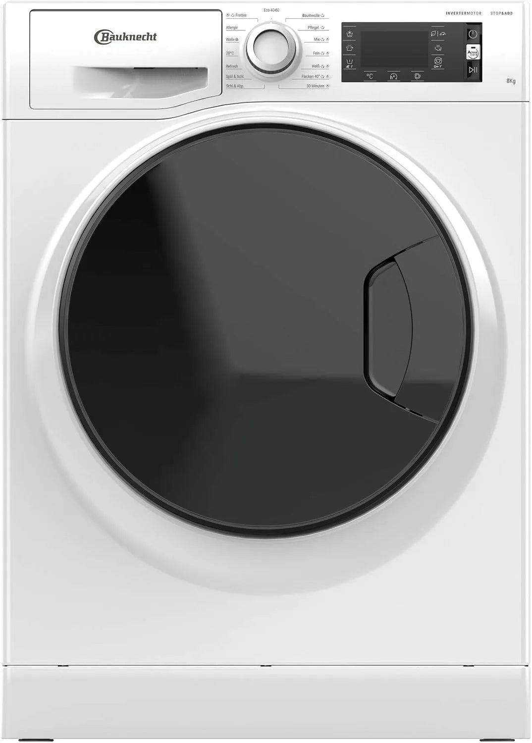 Bauknecht Waschmaschine, Gewicht 8kg, ProSilent-Motor, kraftvolle Fleckentfernung, Steam Refresh, Weiß, W Active 823 PS Frontbeladung, Dampf Programme