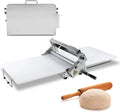 Manueller Teigbreiter, faltbarer Edelstahl-Teigwalze mit einstellbarer Dicke, Arbeitsplatte montiert Laminator für Croissant, Pizza und Fondant