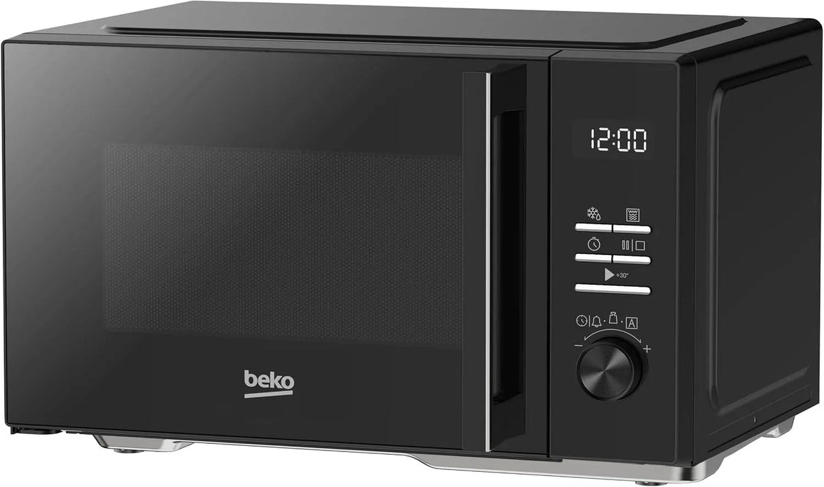 Beko Mikrowelle MGF24310B, Leistung 900 W, Fassungsvermögen 24 Liter, 8 Kochfunktionen, mit Grill, digital, in freistehender Ausführung, in Schwarz