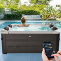 Whirlpool, Spa für 6 Personen, Maße 160x160x65cm, 120 Massagedüsen, Miweba MSpa Tribeca mit Fester Außenwand, mit App Steuerung, In & Outdoor