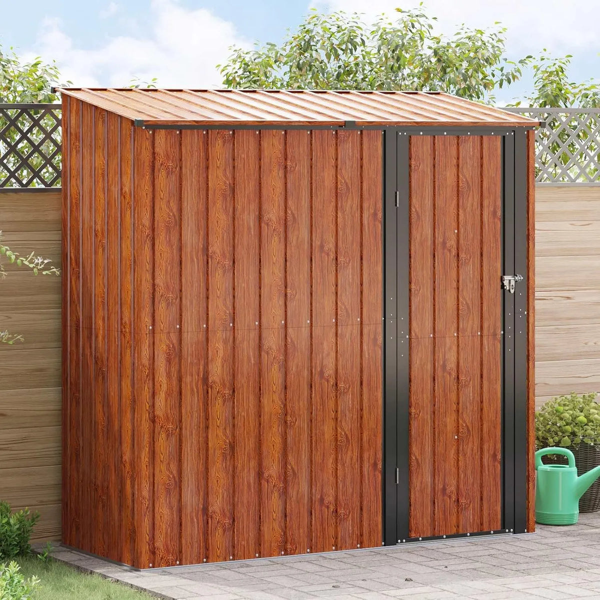 Braun Gartenhütten 203 x 85,5 x 200 cm Metall