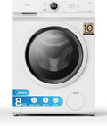 Midea Waschmaschine MF10EW80B 1400, Min, Inverter Quattro Moto, Dampffunktion, Slim Design, Kindersicherung, Weiß, Gewicht 8kg, EEK A