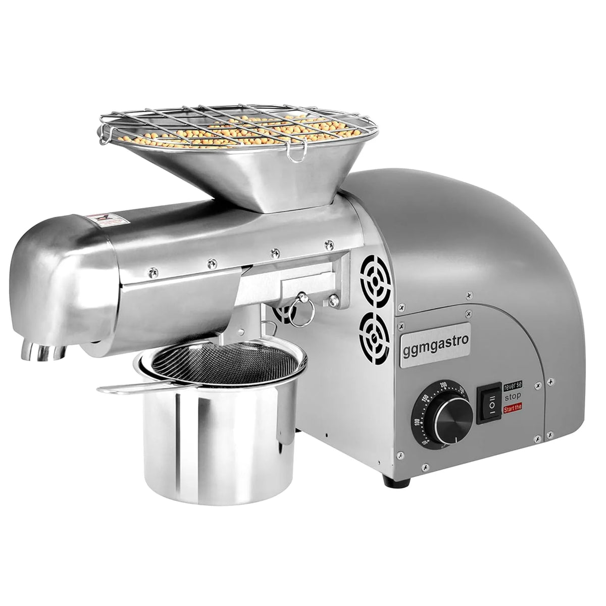 GGM Gastro, Leistung 1,8 kW, 5-8 kg, EOPMCH-GREY, Elektrische Ölpresse, Farbe Grau