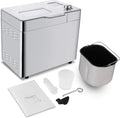 Brotbackautomat, Edelstahl Bread Maker Vollautomatische mit 13 Stunden Timing-Funktion, COOCHEER Backmeister mit 25 Betriebsprogramme, Silber