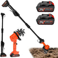 Motorhacke Akku, mit 2 Akkus 3000mAh und 1,3M Handgriff Gartenhacke Garten Geräte, Spannung 21V Gartenfräse Elektrisch, min Drehzahl