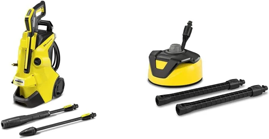 Kärcher Hochdruckreiniger, Flächenreiniger T-Racer T 5, Spritzwasserschutz, K 4 Power Control: Clevere App-Unterstützung Gelb, für große Flächen